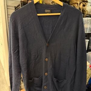 J.Crew Cashmere Cardigan, Medium, Navy
